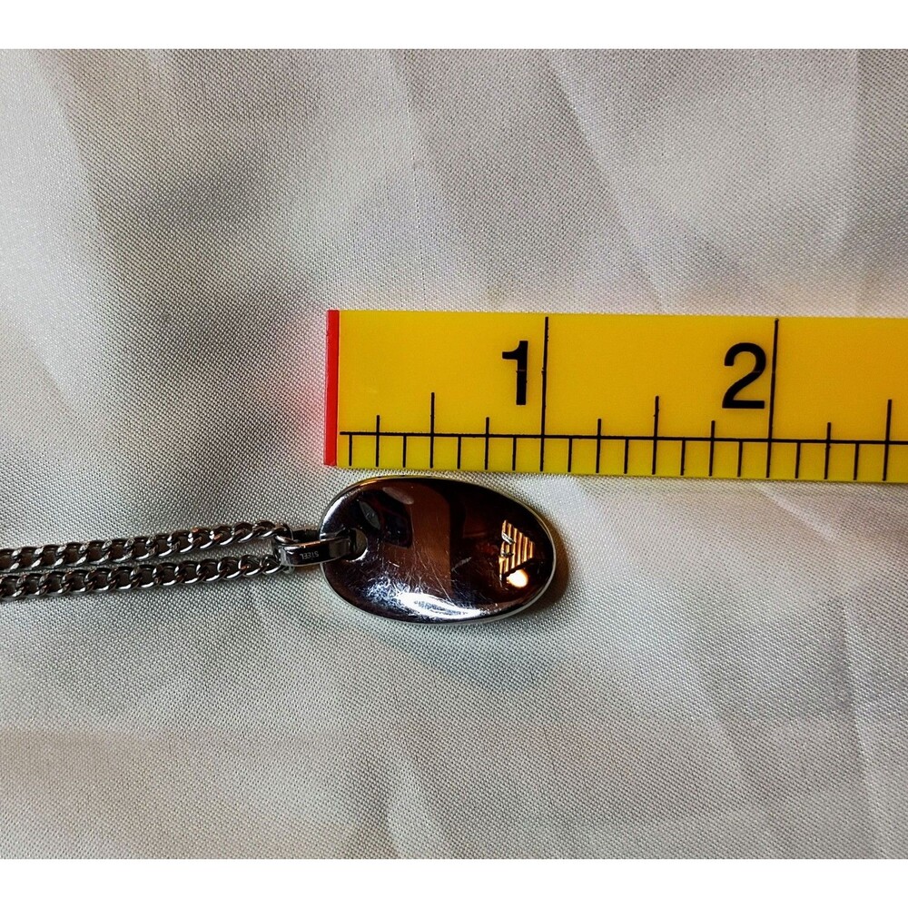 Emporio Armani Stainless Steel Teardrop Pendant Necklace 24" Infinity Chain - Picture 9 of 9